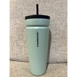 Starbucks Tumbler Travel Mug Light Green 24 oz 710 ml Stainless Steel Straw Lid